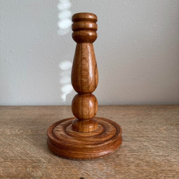Solid Wood Taper Candle Holder, Rustic Decorative Accent, Primitive Home Decor - Picture 1 of 5